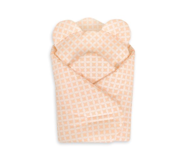 Doll's swaddling cone with pillow - rosette peach