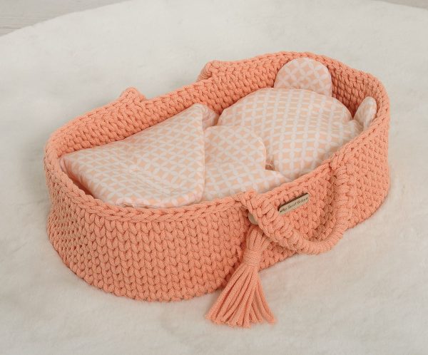 Doll's swaddling cone with pillow - rosette peach - Image 4