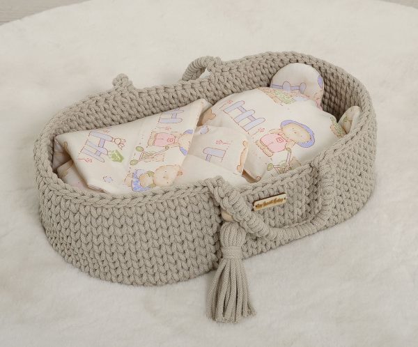 Doll's swaddling cone with pillow -  teddy bear family - Image 4