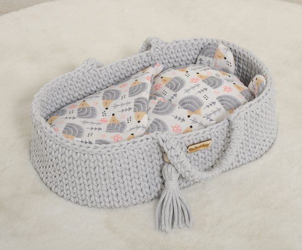 Doll's swaddling cone with pillow - hedgehogs grey - Image 3