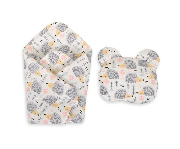 Doll's swaddling cone with pillow - hedgehogs grey - Image 4