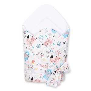 Double-sided baby nest with bow - blue teddy bears