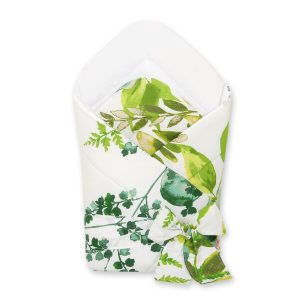 Double-sided baby nest with bow - eucalyptus