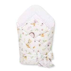 Double-sided baby nest with bow - forest softness