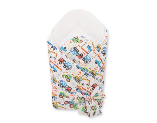 Double-sided baby nest with bow - construction site
