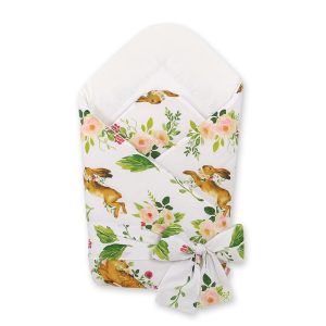 Double-sided baby nest with bow - in the forest