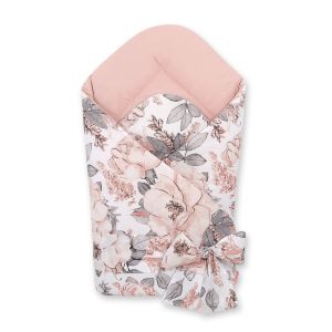 Double-sided baby nest with bow - sepia roses