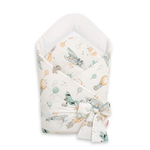 Double-sided baby nest with bow - sky adventure