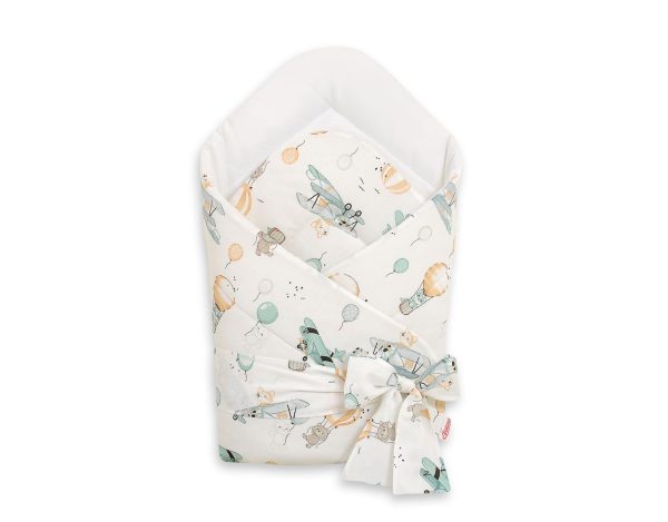 Double-sided baby nest with bow - sky adventure