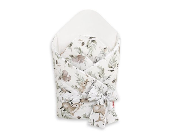 Baby nest with stiffening with bow -  woodland olive