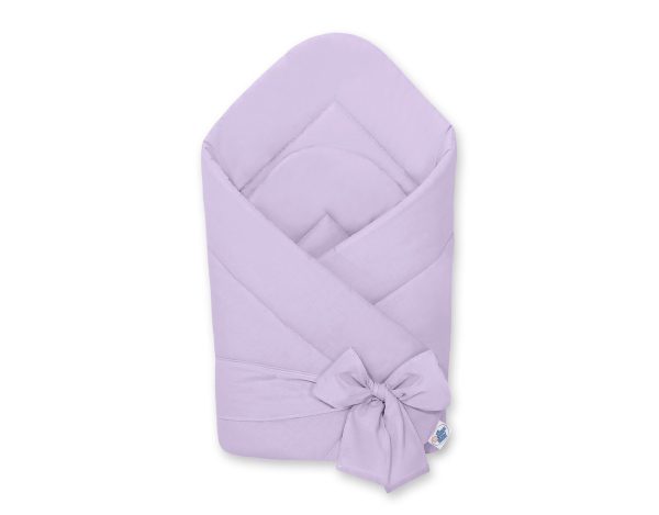 Double-sided baby nest with bow - lila