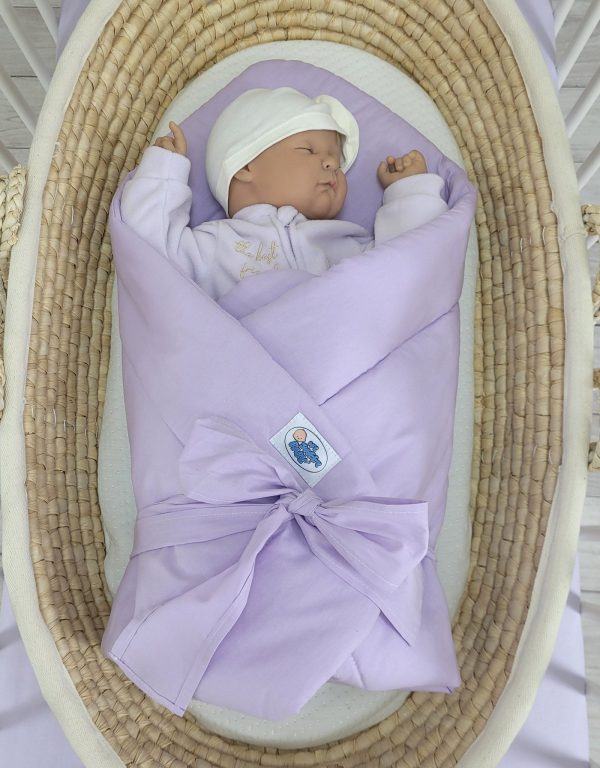 Double-sided baby nest with bow - lila - Image 2