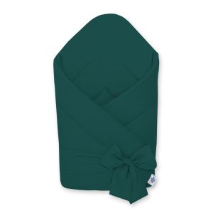 Double-sided baby nest with bow - bottle green