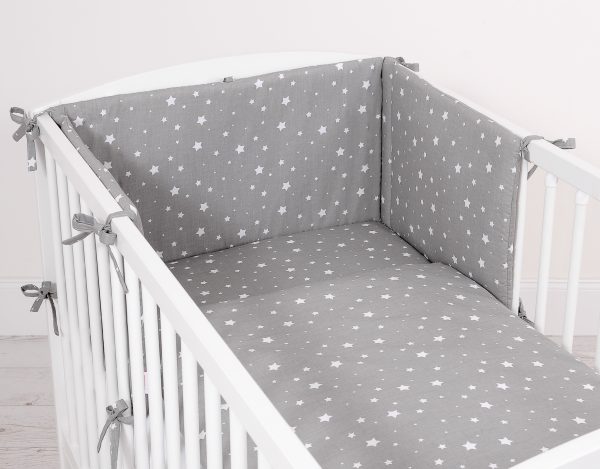 Universal bumper for cot - mini stars white - Image 2