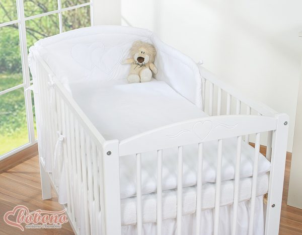 Bedding set 3-pcs- Hanging Hearts white - Image 2