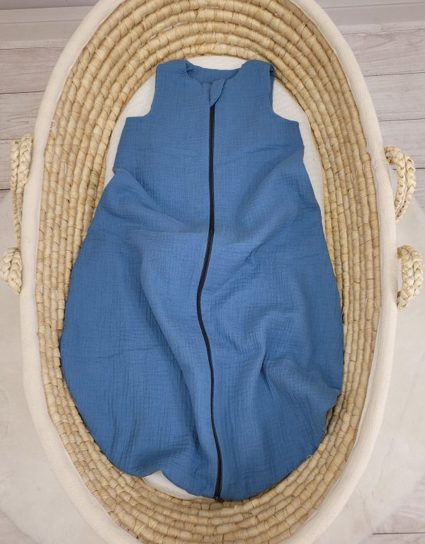 Muslin baby sleeping bag 6-12 months BABY TOG 1.0 - pastel blue - Image 3