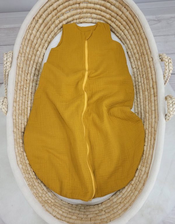 Muslin baby sleeping bag 6-12 months BABY TOG 1.0 - honey yellow - Image 3