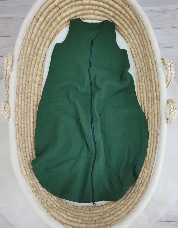Muslin baby sleeping bag 6-12 months BABY TOG 1.0 - forest green - Image 3