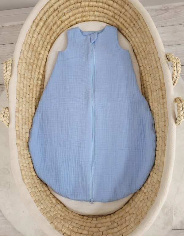 Muslin baby sleeping bag 0-6 months NEWBORN TOG 1.0 - blue - Image 6