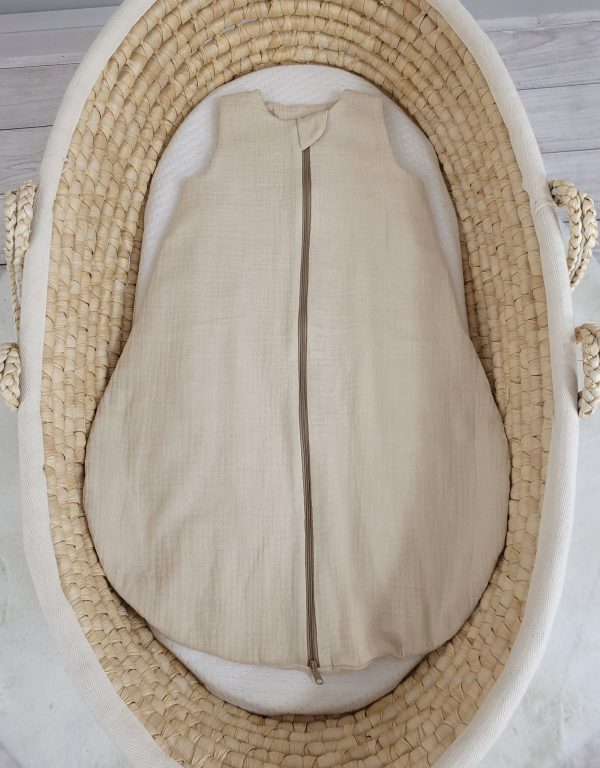 Muslin baby sleeping bag 0-6 months NEWBORN TOG 1.0 - cream - Image 6