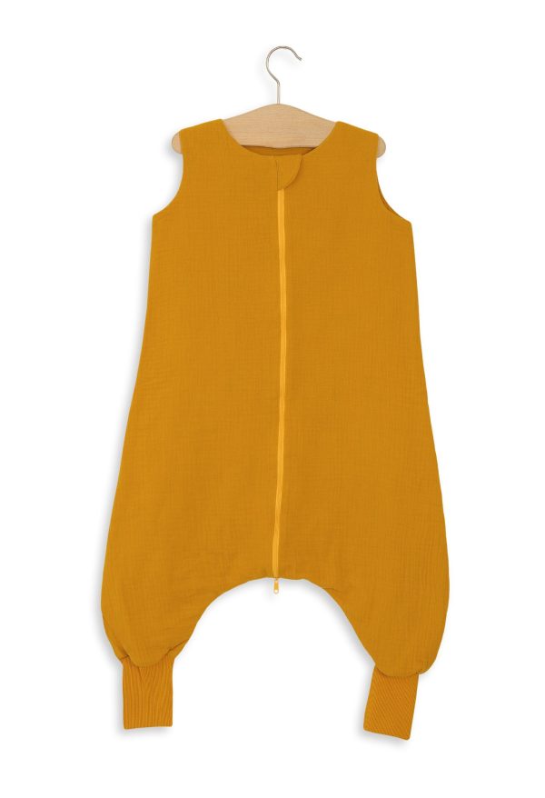 Muslin baby sleeping bag with legs XL 2-4 years for summer TOG 1.0 - honey yellow
