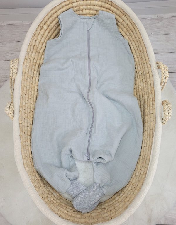 Muslin baby sleeping bag with legs XL 2-4 years for summer TOG 1.0 - grey - Image 3