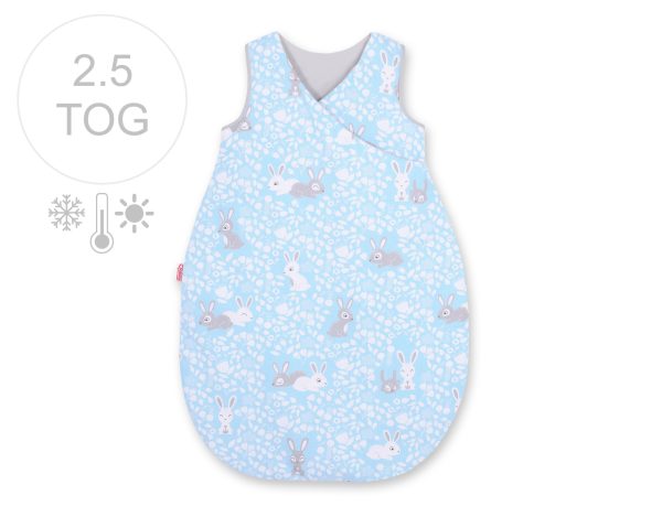 Sleeping bag 75 cm all-season with warming- blue rabbits