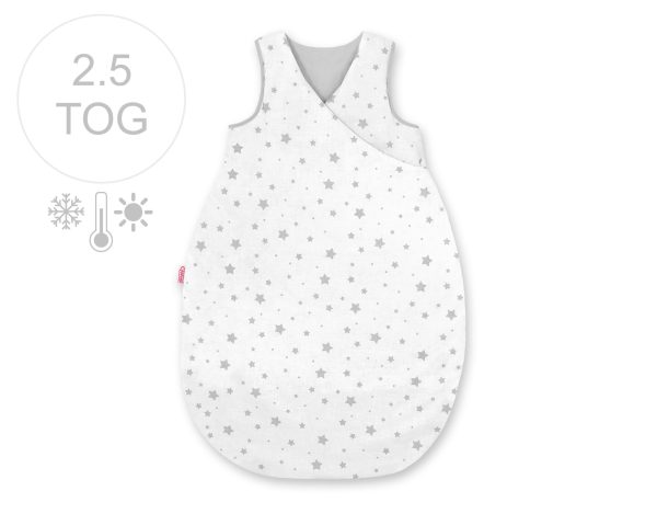 Sleeping bag 75 cm all-season with warming- mini gray stars
