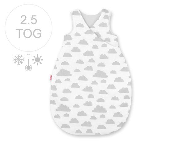 Sleeping bag 75 cm all-season with warming- clouds gray/gray