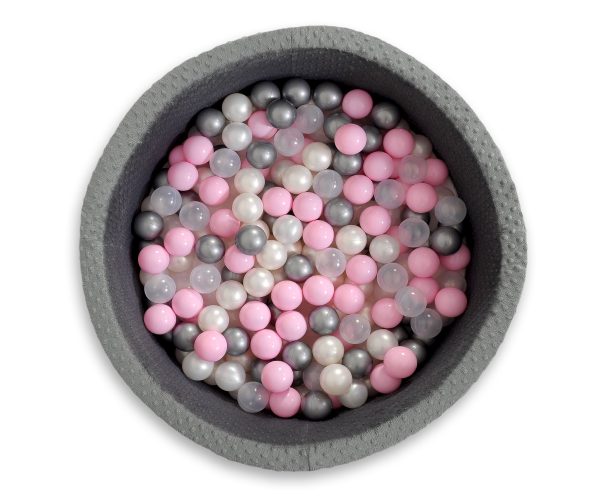 Ball-pit minky H-40 cm with balls 200pcs- dark grey - Image 8
