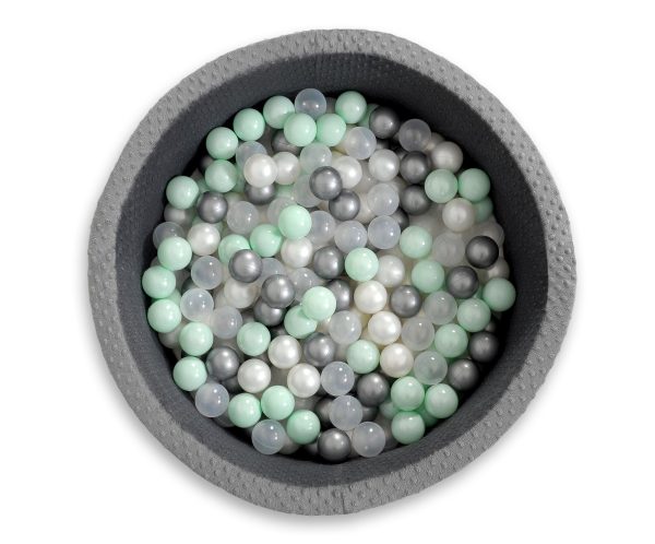 Ball-pit minky H-40 cm with balls 200pcs- dark grey - Image 10