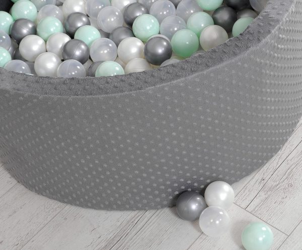 Ball-pit minky H-40 cm with balls 200pcs- dark grey - Image 11