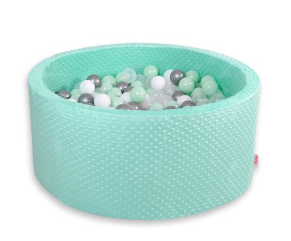 Ball-pit minky H-40 cm with balls 200pcs- mint