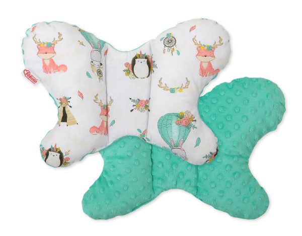 Double-sided anti shock cushion "BUTTERFLY" - foxes beige
