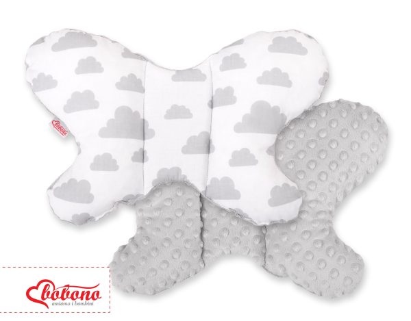 Double-sided anti shock cushion "BUTTERFLY" - clouds gray/gray - Image 3