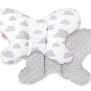 Double-sided anti shock cushion "BUTTERFLY" - clouds gray/gray