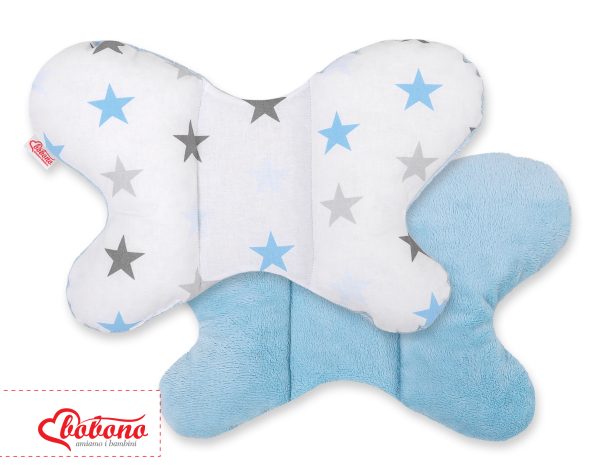 Double-sided anti shock cushion "BUTTERFLY" -  grey-blue stars/blue - Image 3