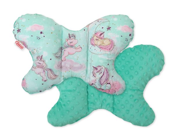 Double-sided anti shock cushion "BUTTERFLY" -  unicorn mint