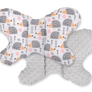 Double-sided anti shock cushion "BUTTERFLY" -  hedgehogs gray/gray