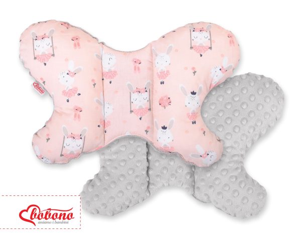 Double-sided anti shock cushion "BUTTERFLY" -  ballerinas pink/gray - Image 3