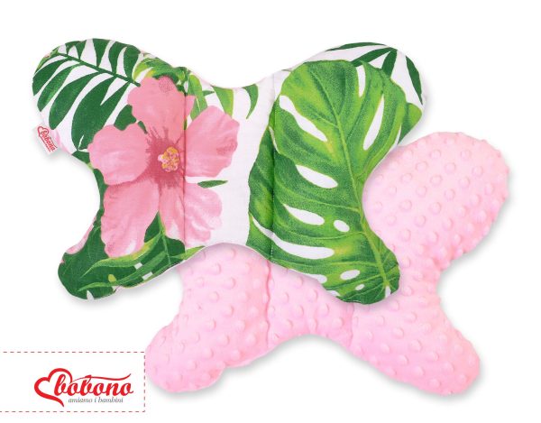 Double-sided anti shock cushion "BUTTERFLY"- tropical flowers/pink - Image 3