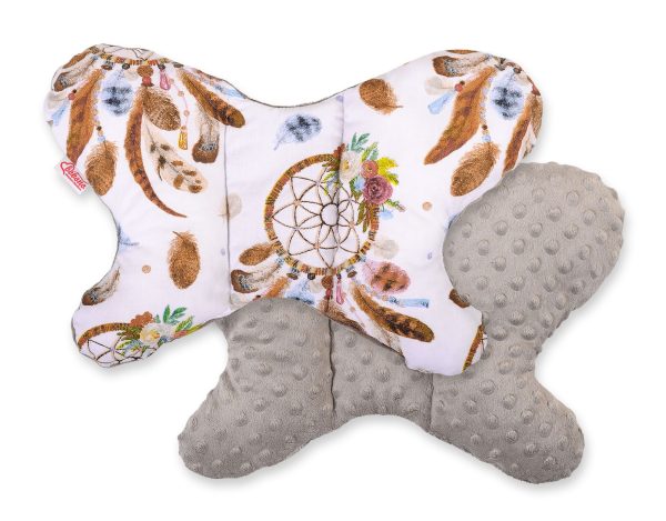 Double-sided anti shock cushion "BUTTERFLY" - dream catchers white