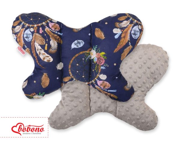 Double-sided anti shock cushion "BUTTERFLY" - dream catchers dark blue/gray brown - Image 3