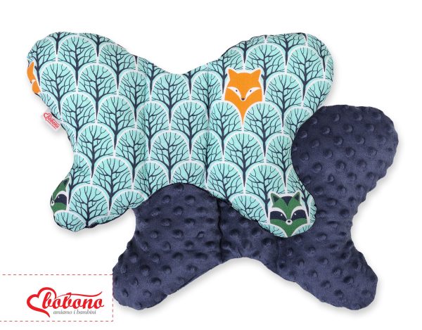 Double-sided anti shock cushion "BUTTERFLY" - mint forest/dark blue - Image 3