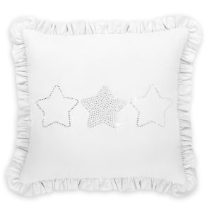 Decorative pillow with application - white