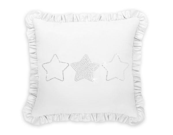 Decorative pillow with application - white