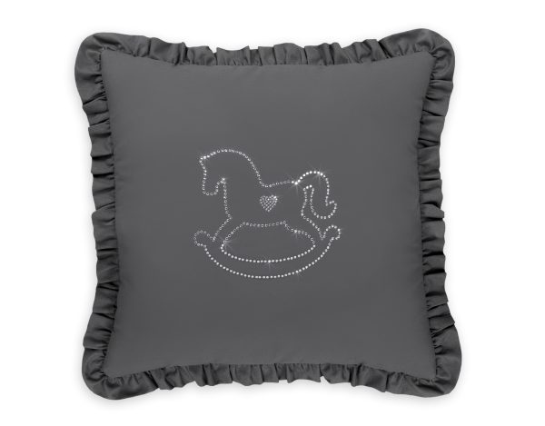 Decorative pillow with application - anthracite - Image 4
