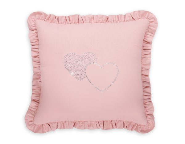 Decorative pillow with application - pastel pink - Image 6