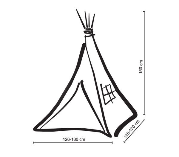 Teepee tent for kids + decorative feathers - Grey checkered- pink - Image 6