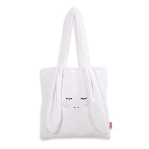 Children's shoulder bag with bunny ears - white